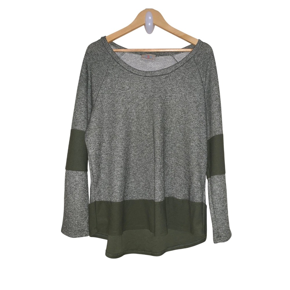 OSO‎ CASUALS Women's Long Sleeve Tunic Top Green Heathered Size M